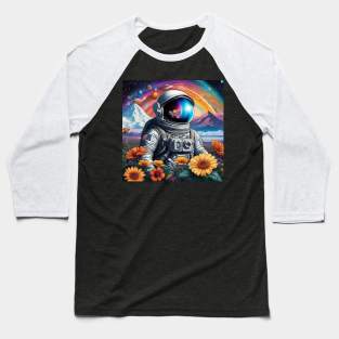 Trippy Astronaut Dreamscape – Cosmic Odyssey 21 Baseball T-Shirt